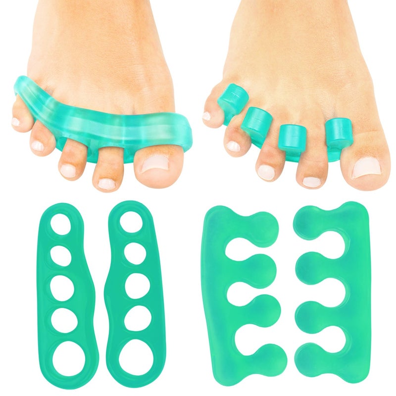 ViveSole Toe Separators for Men  Women Small 2 Pairs  Silicone Gel Spreaders  Therapeutic Spa Stretchers for Plantar Fasciitis Bunions Overlapping Hammer Toe Spacers  Metatarsal Yoga Cushion